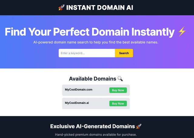 Instant Domain AI